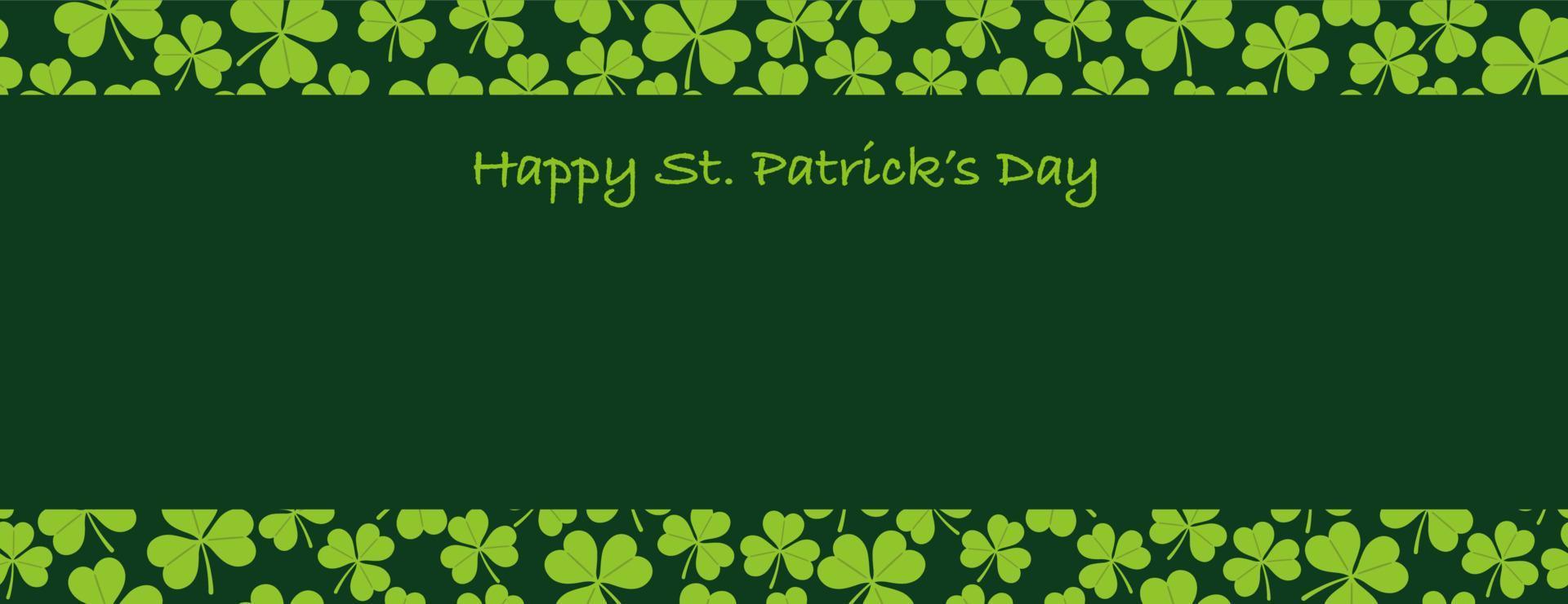 Vector Seamless Clover Background Illustration For St. Patricks Day. Horizontally Repeatable.