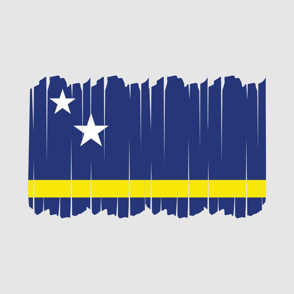 trazos de pincel de bandera de curazao vector