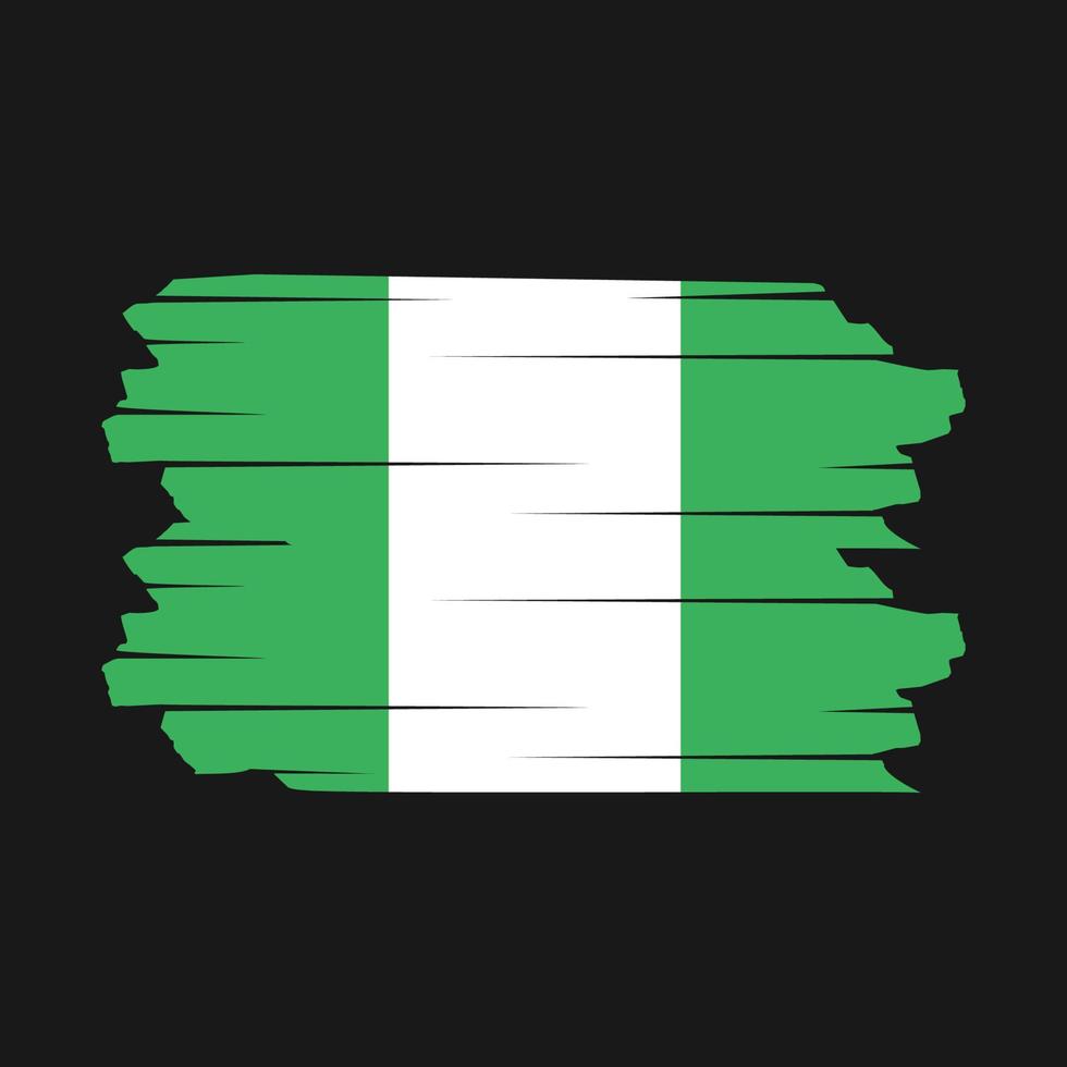 vector de pincel de bandera de nigeria