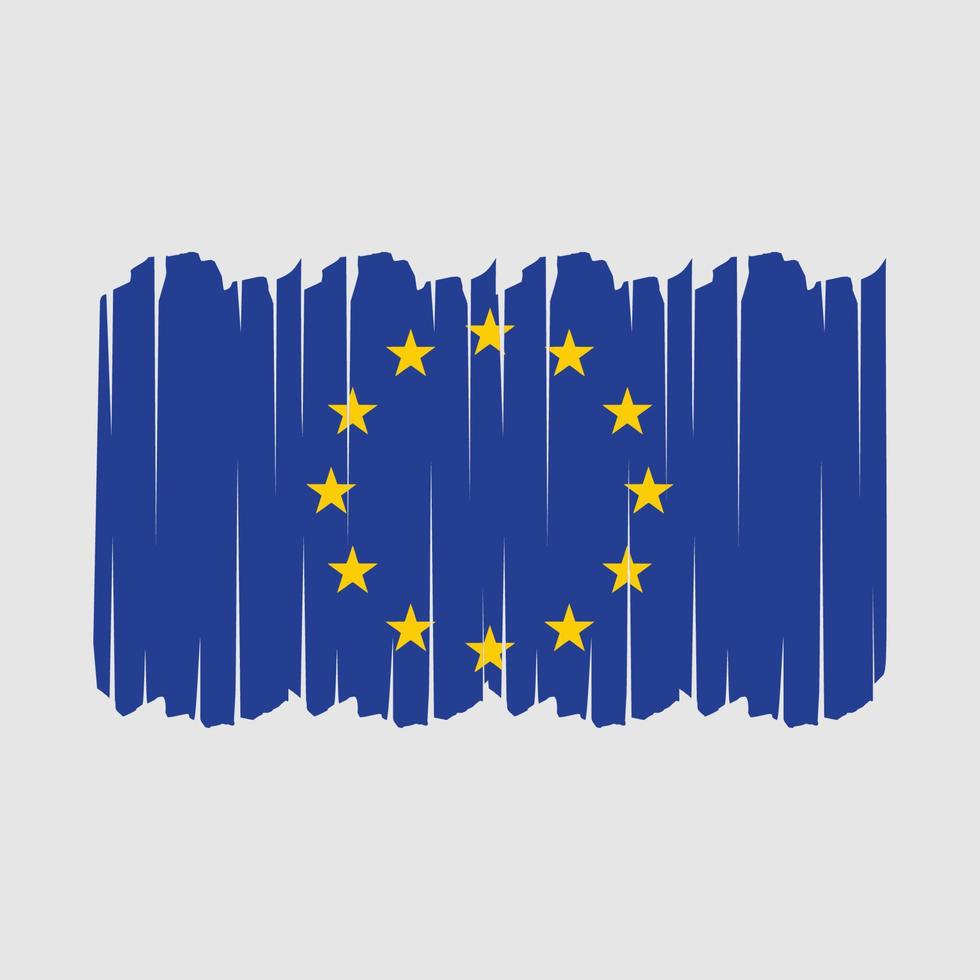 European Flag Brush Strokes vector