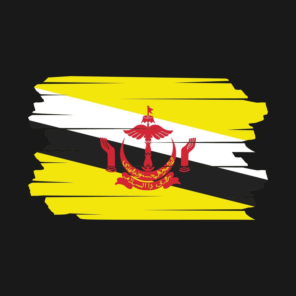 vector de pincel de bandera de brunei