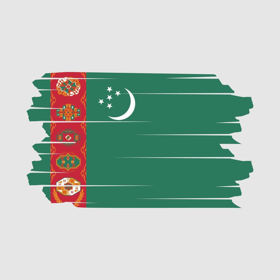vector de pincel de bandera de turkmenistán