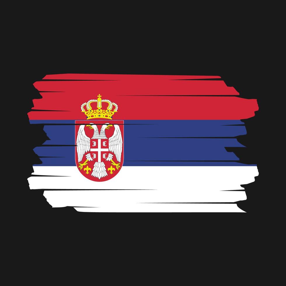 Serbia Flag Brush Vector