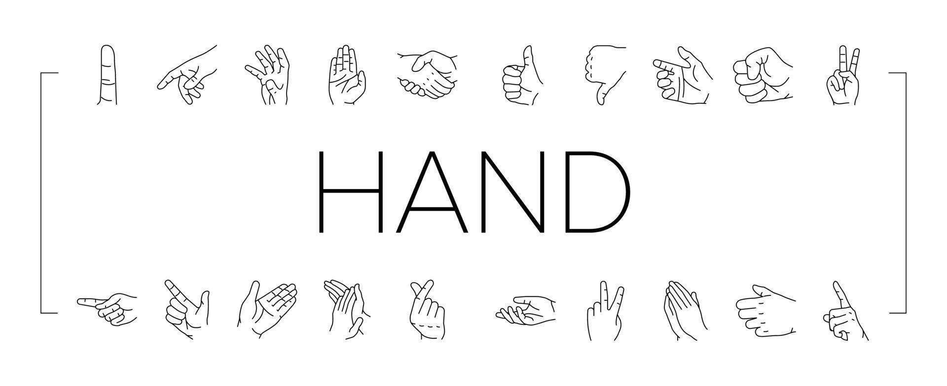 Hand Gesture And Gesticulate Icons Set Vector