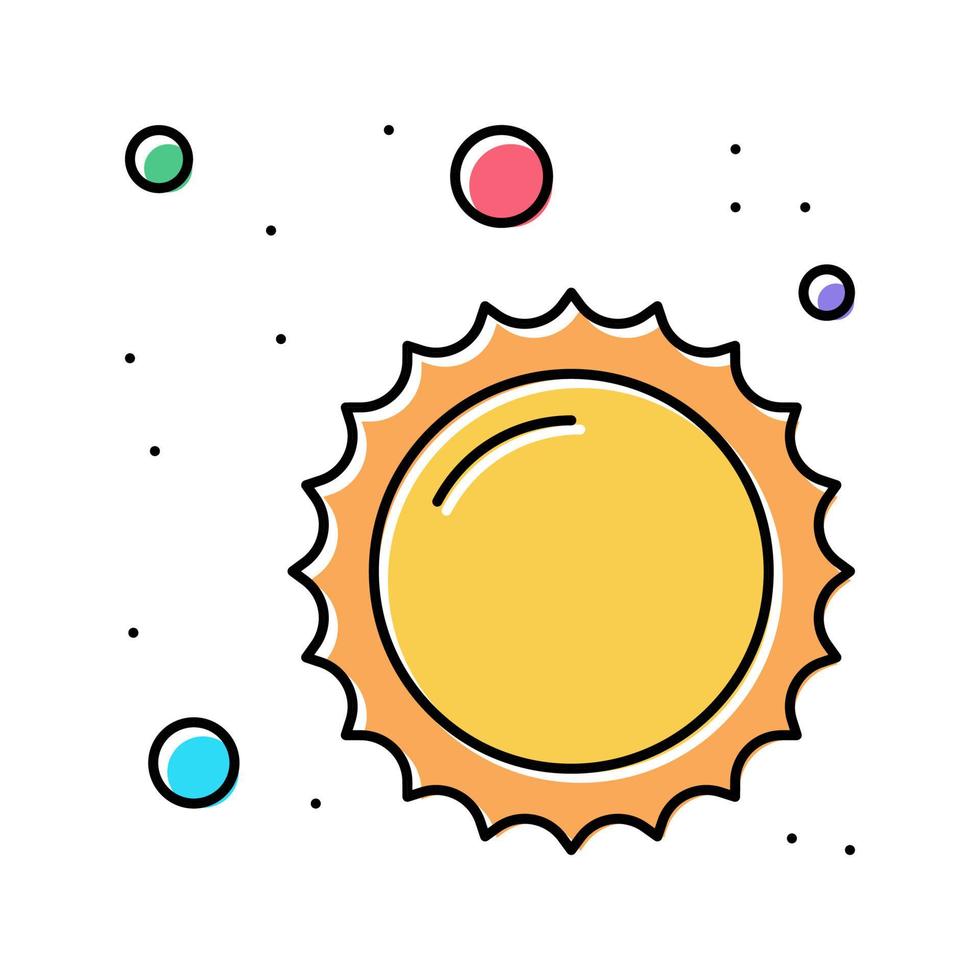 sol estrella color icono vector ilustración plana