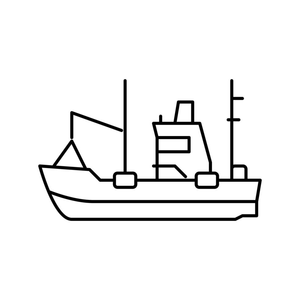 fishing boat line icon vector illustration