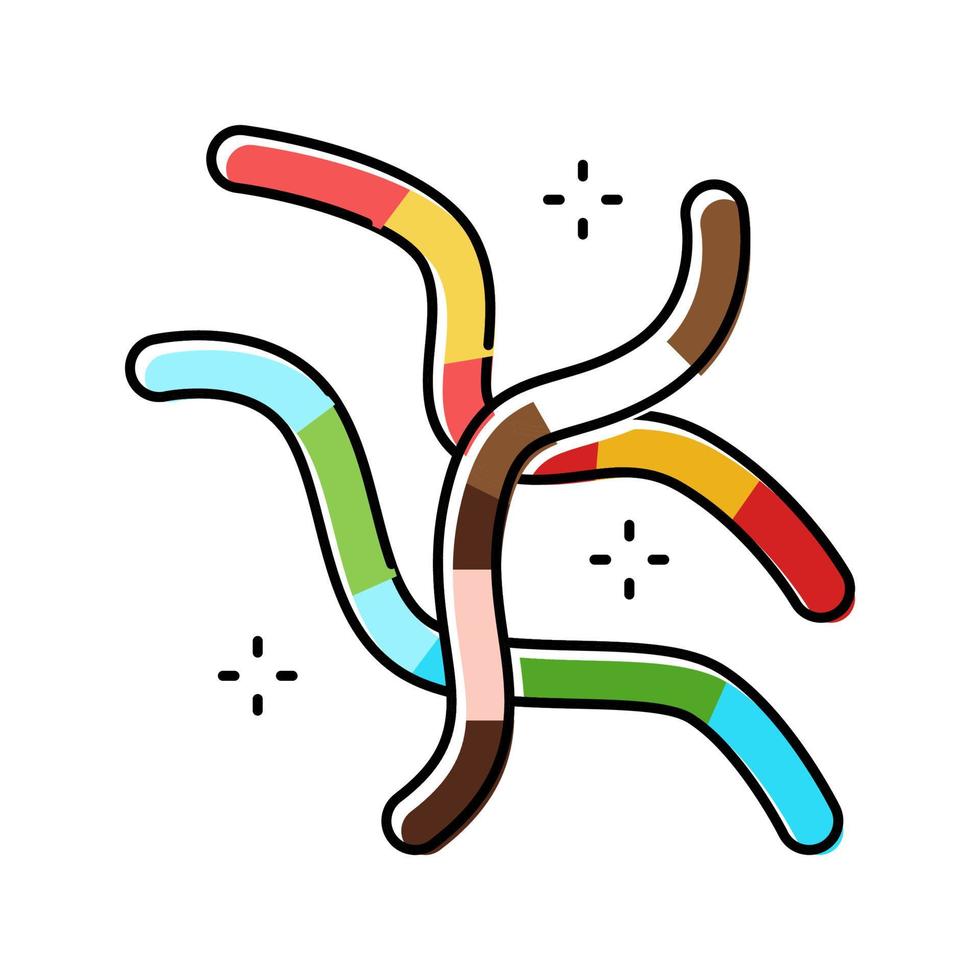 gusano jalea caramelo gomoso color icono vector ilustración