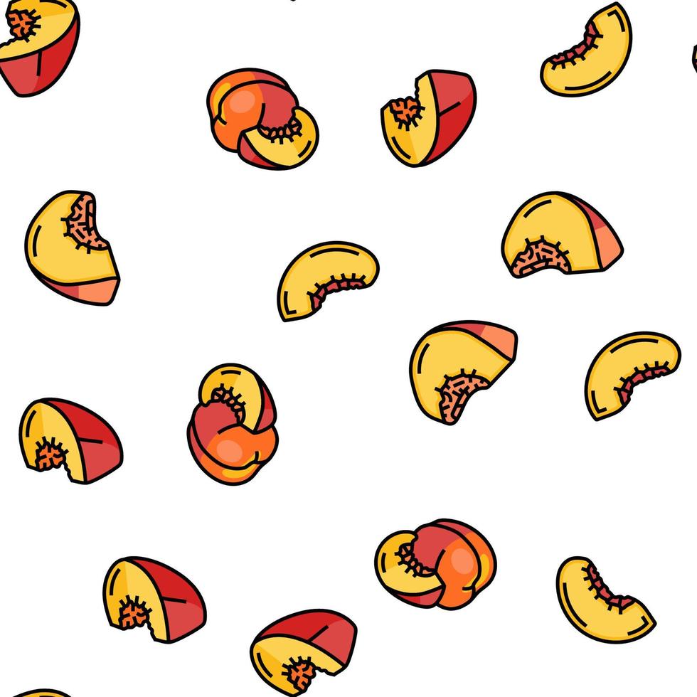 peach fruit nectarine juicy vector seamless pattern