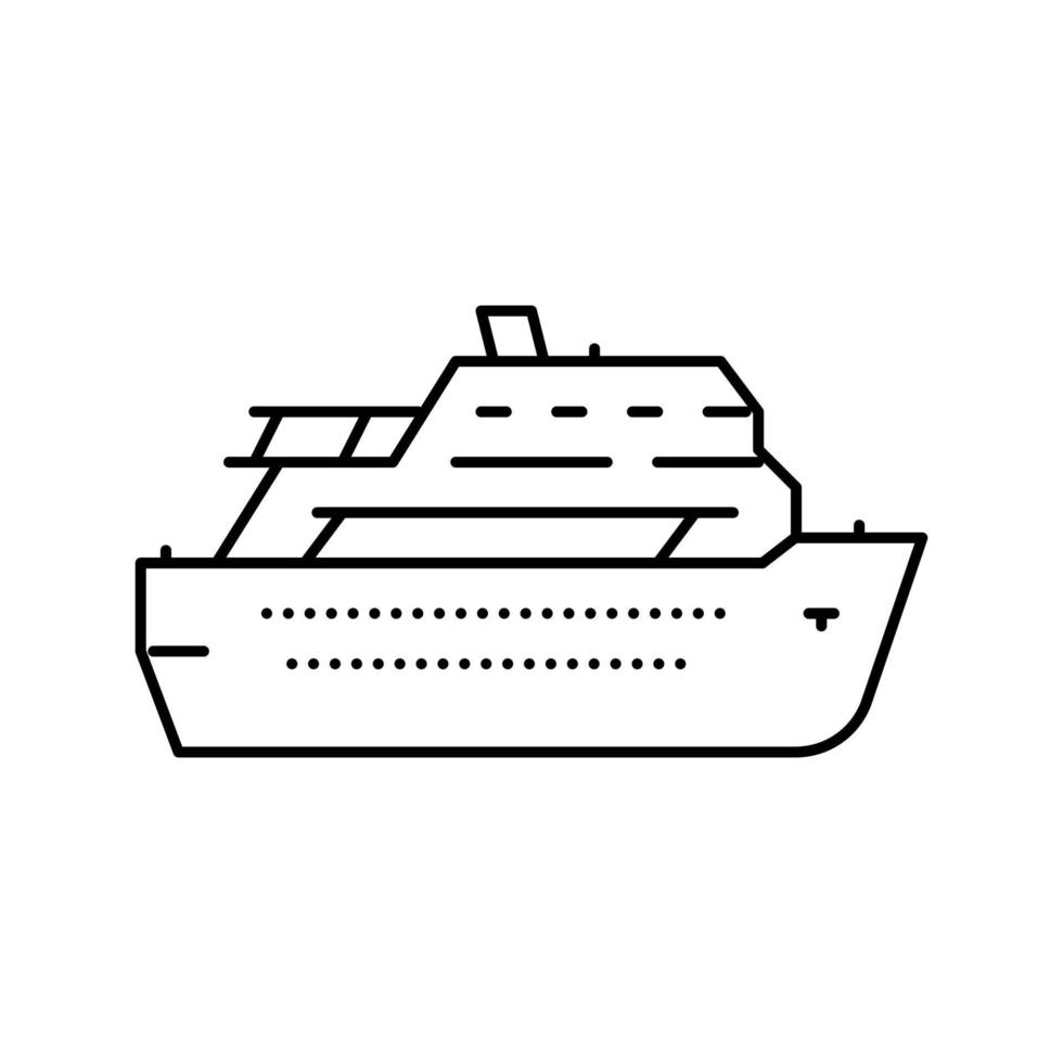 ilustración de vector de icono de línea de línea de crucero de cubierta