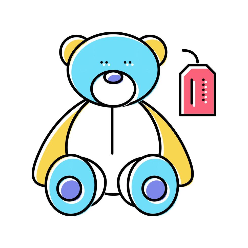 arte juguete oso color icono vector aislado ilustración