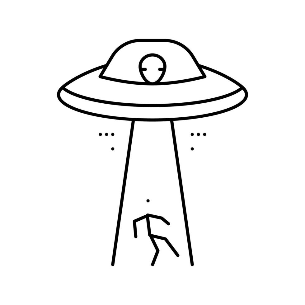 alien abduction line icon vector illustration