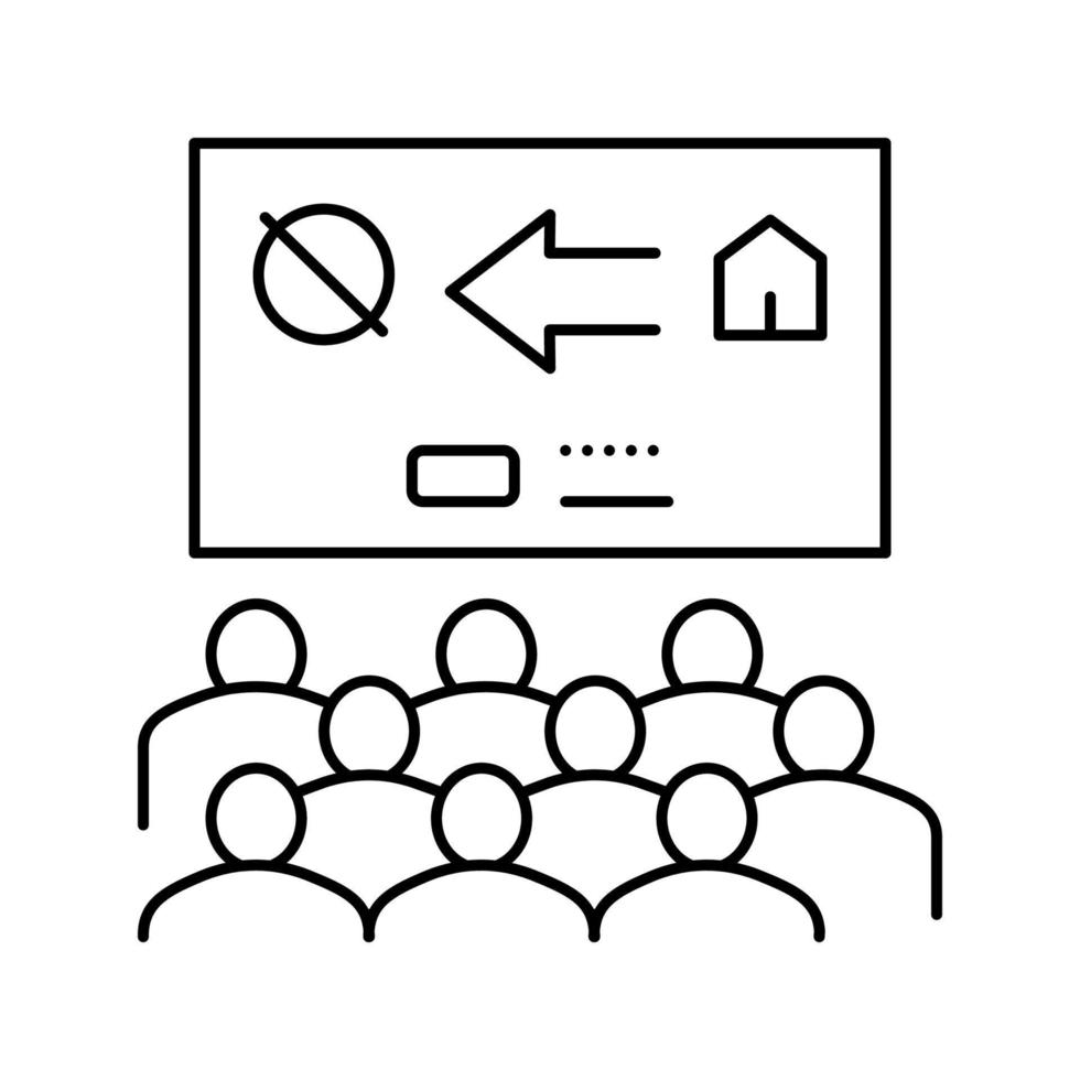 colonization presentation meeting line icon vector illustration