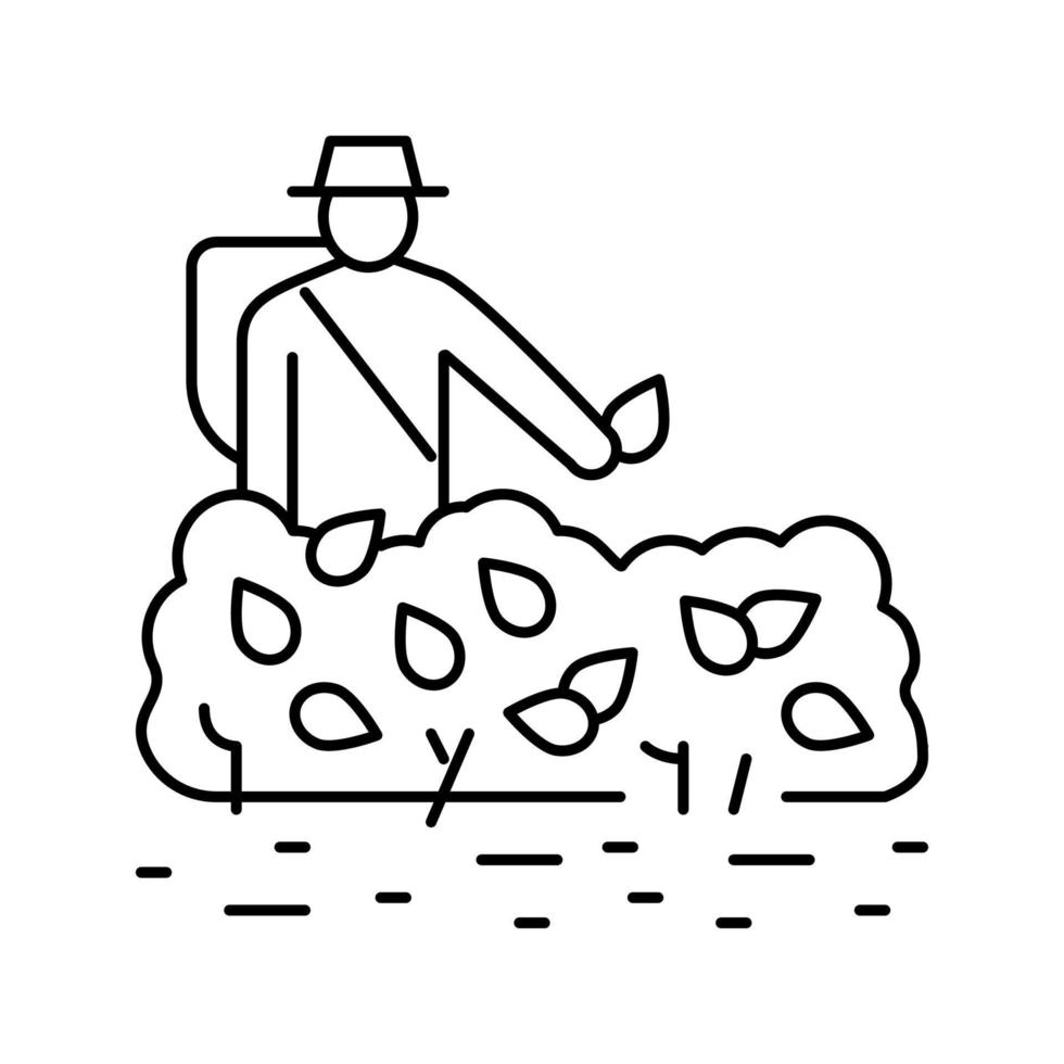 ilustración de vector de icono de línea de té de cosecha