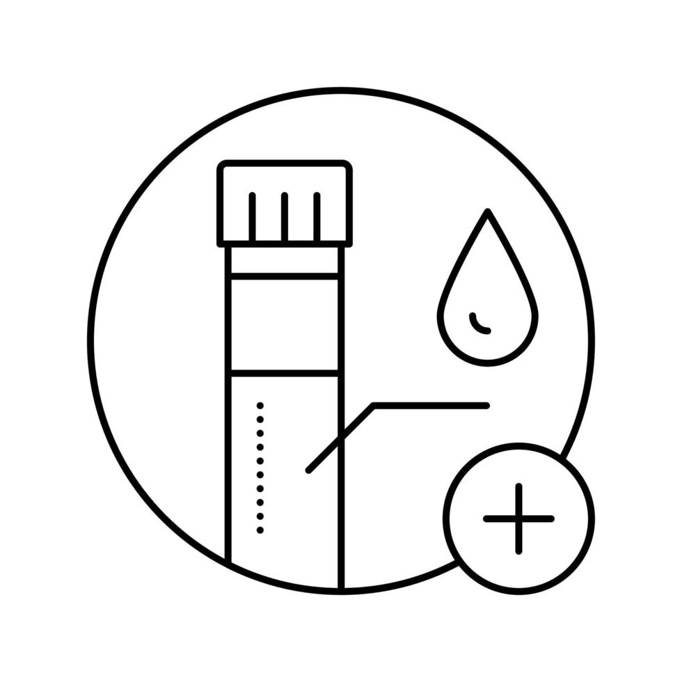 ilustración de vector de icono de línea de biopsia de sangre