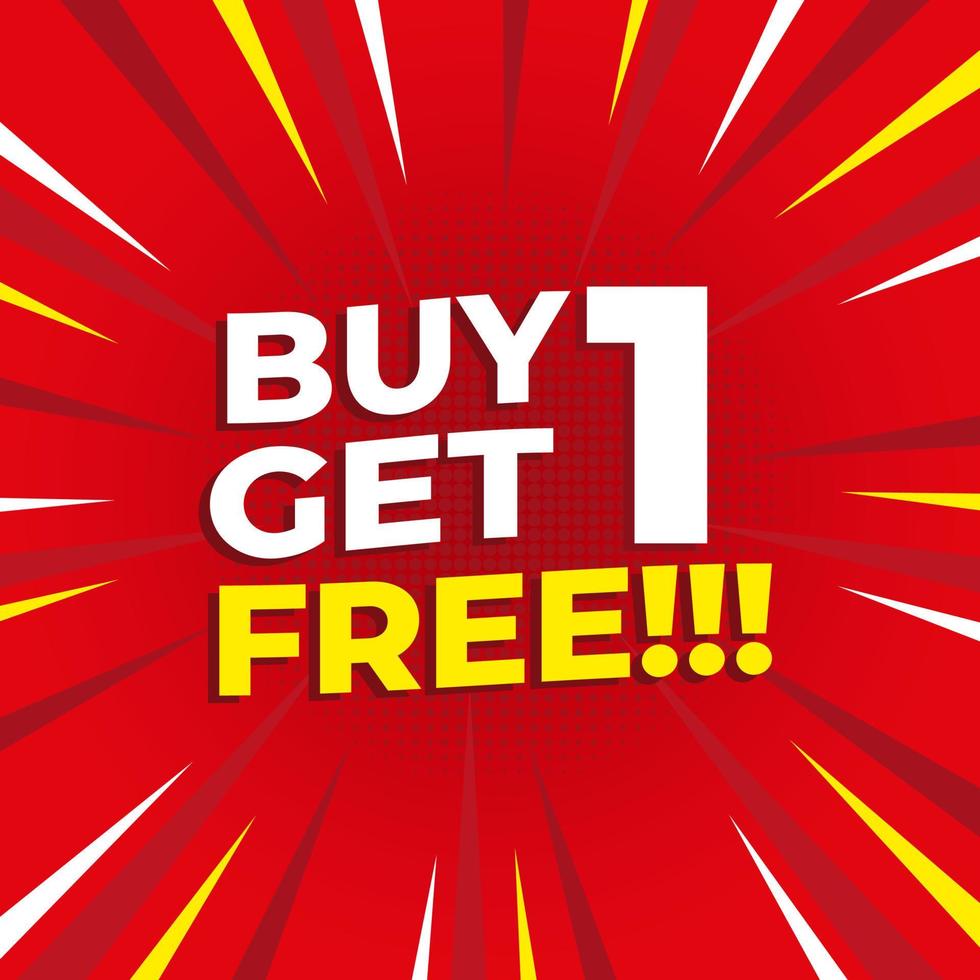 Vector buy 1 get 1 promo banner template