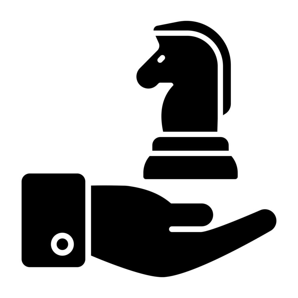 Chess knight icon, editable vector