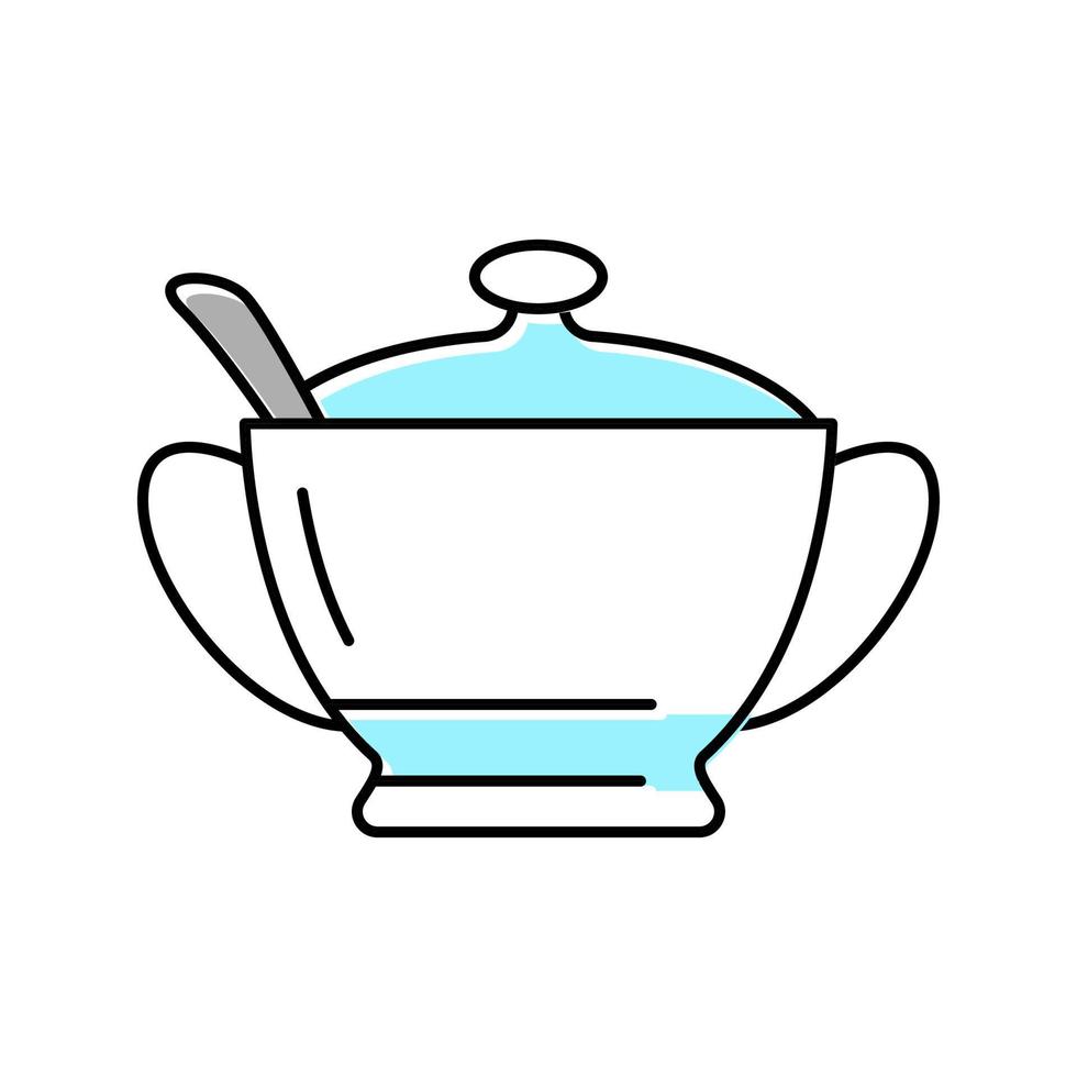 sugar bowl color icon vector illustration