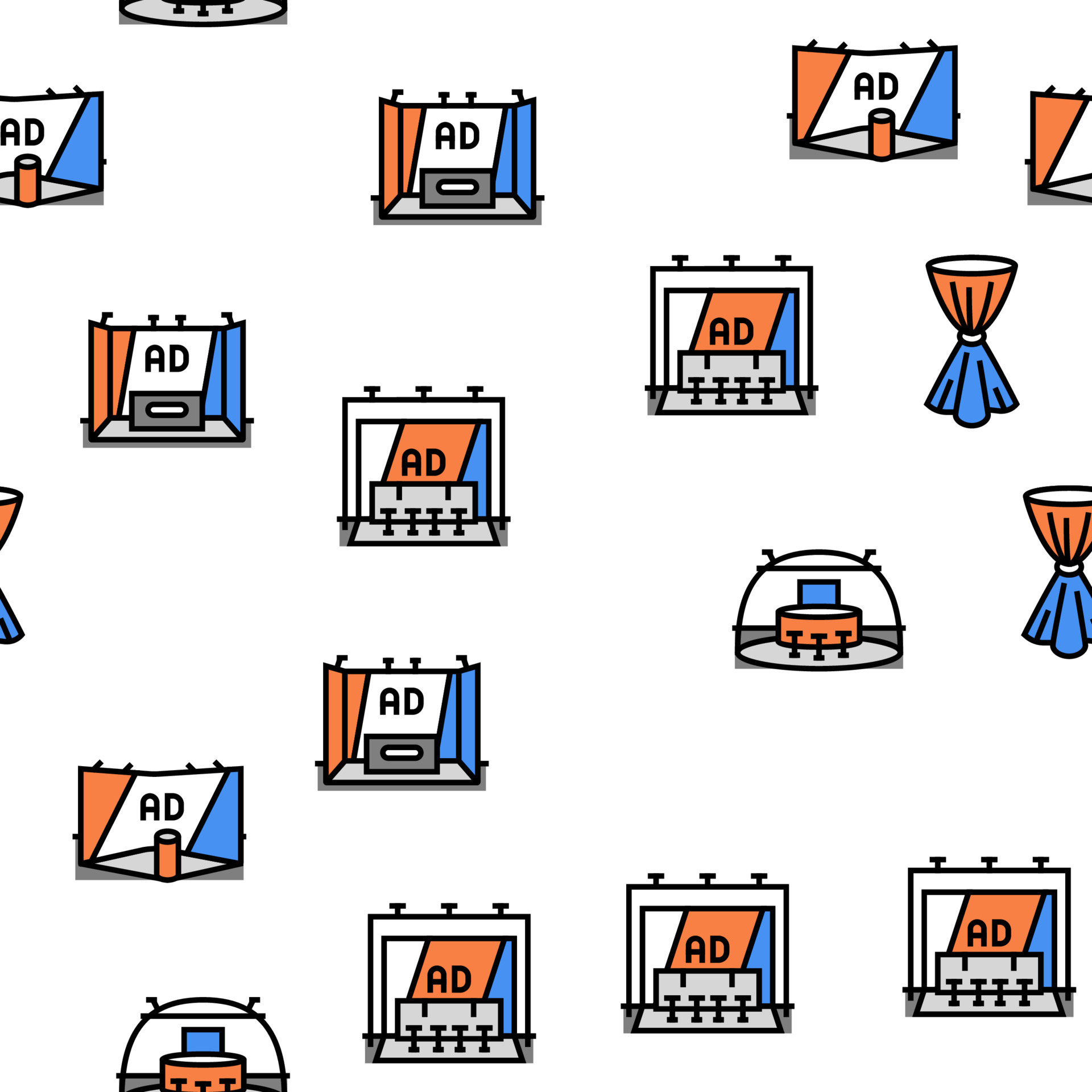 Stand Trade Show Event Booth Vector Seamless Pattern 19542740 Vector stand-trade-show-event-booth-vector-seamless-pattern-19542740-vector