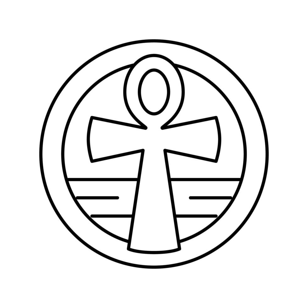 cross ankh line icon vector illustration