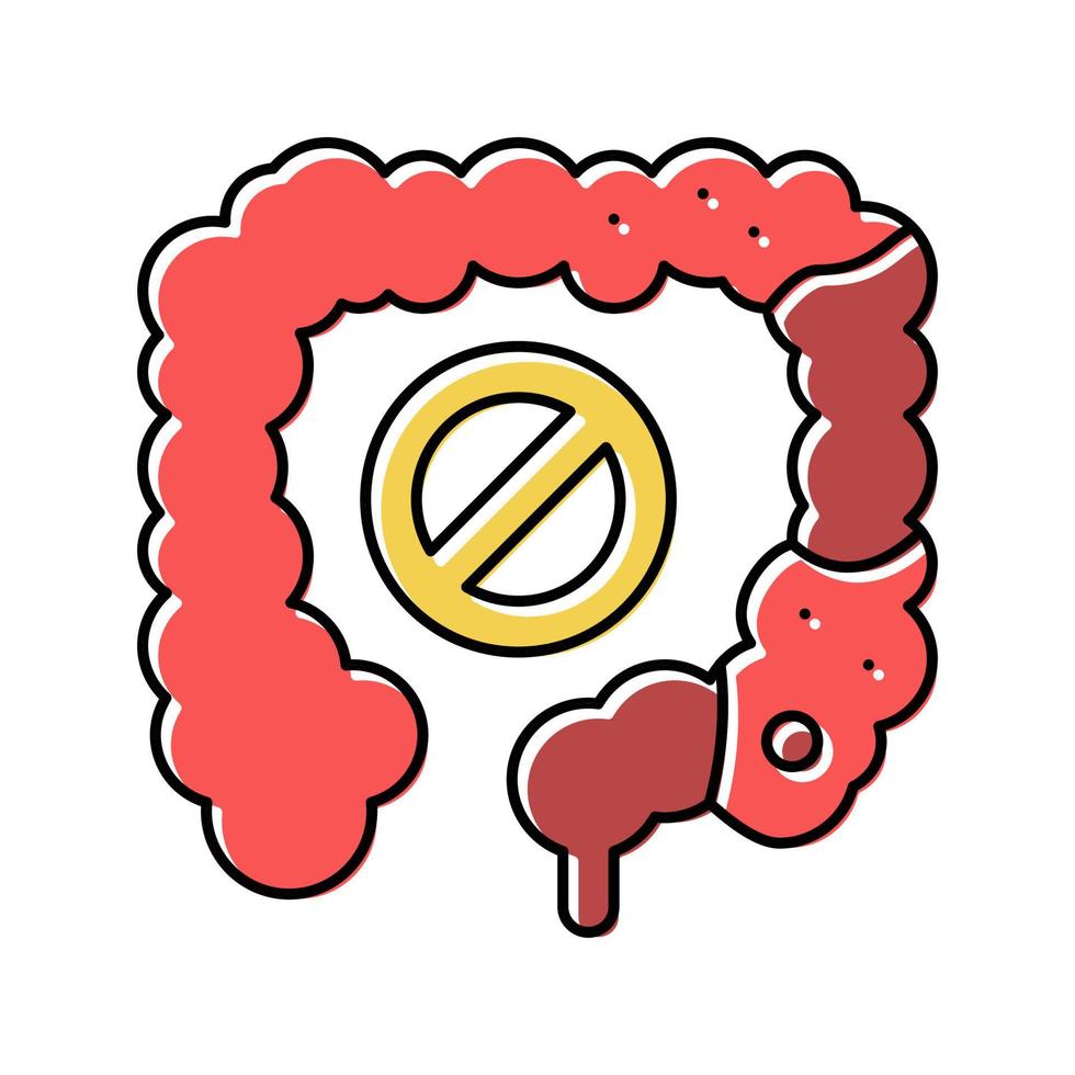 constipation digestion system color icon vector illustration