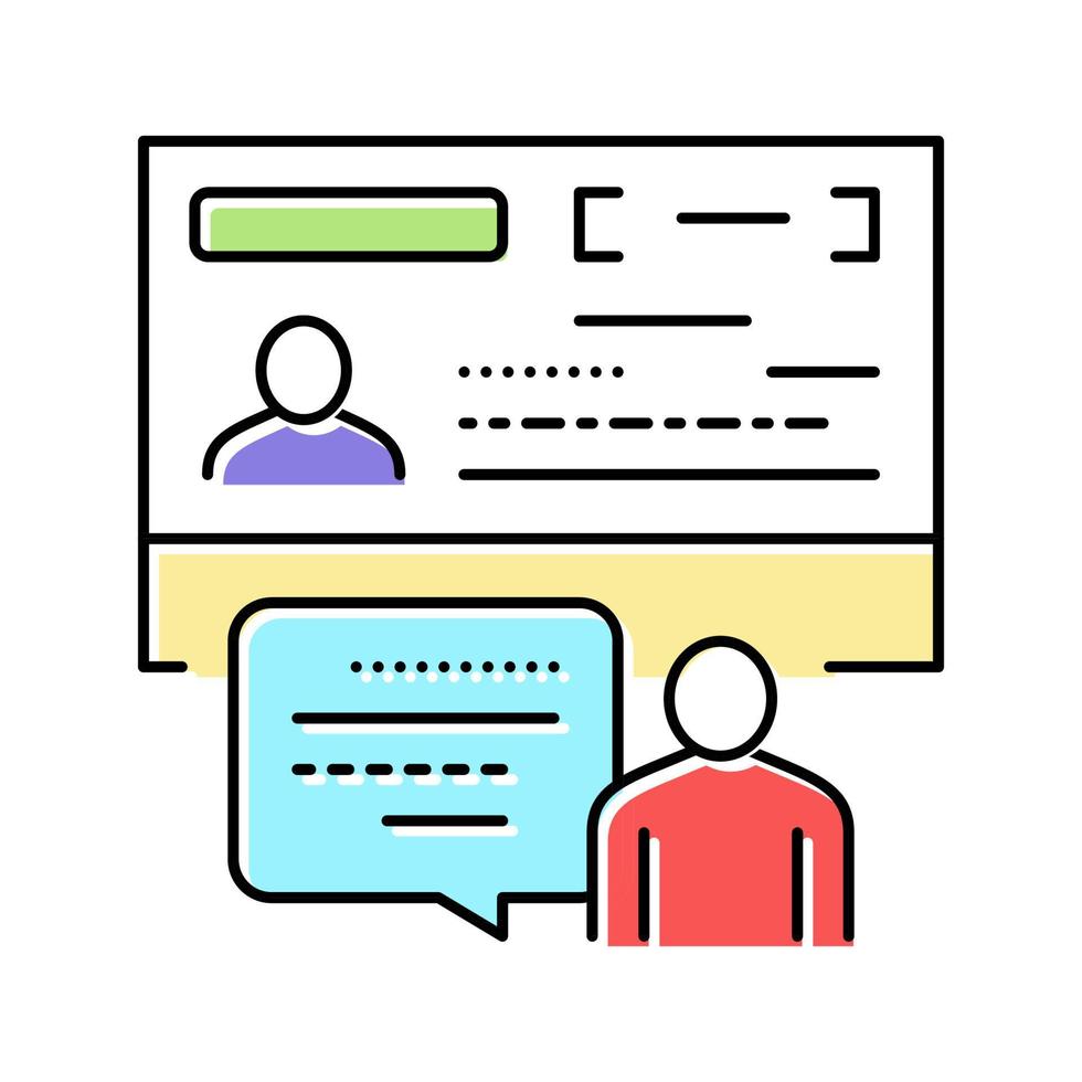 visitor visa by invitation color icon vector illustration