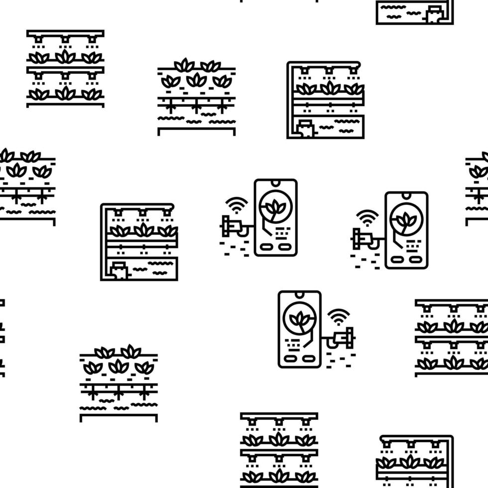 water system irrigation sprinker vector seamless pattern