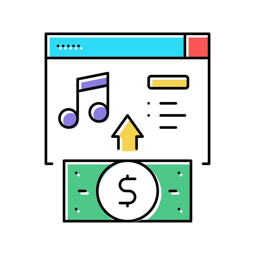 buying music color icon vector illustration