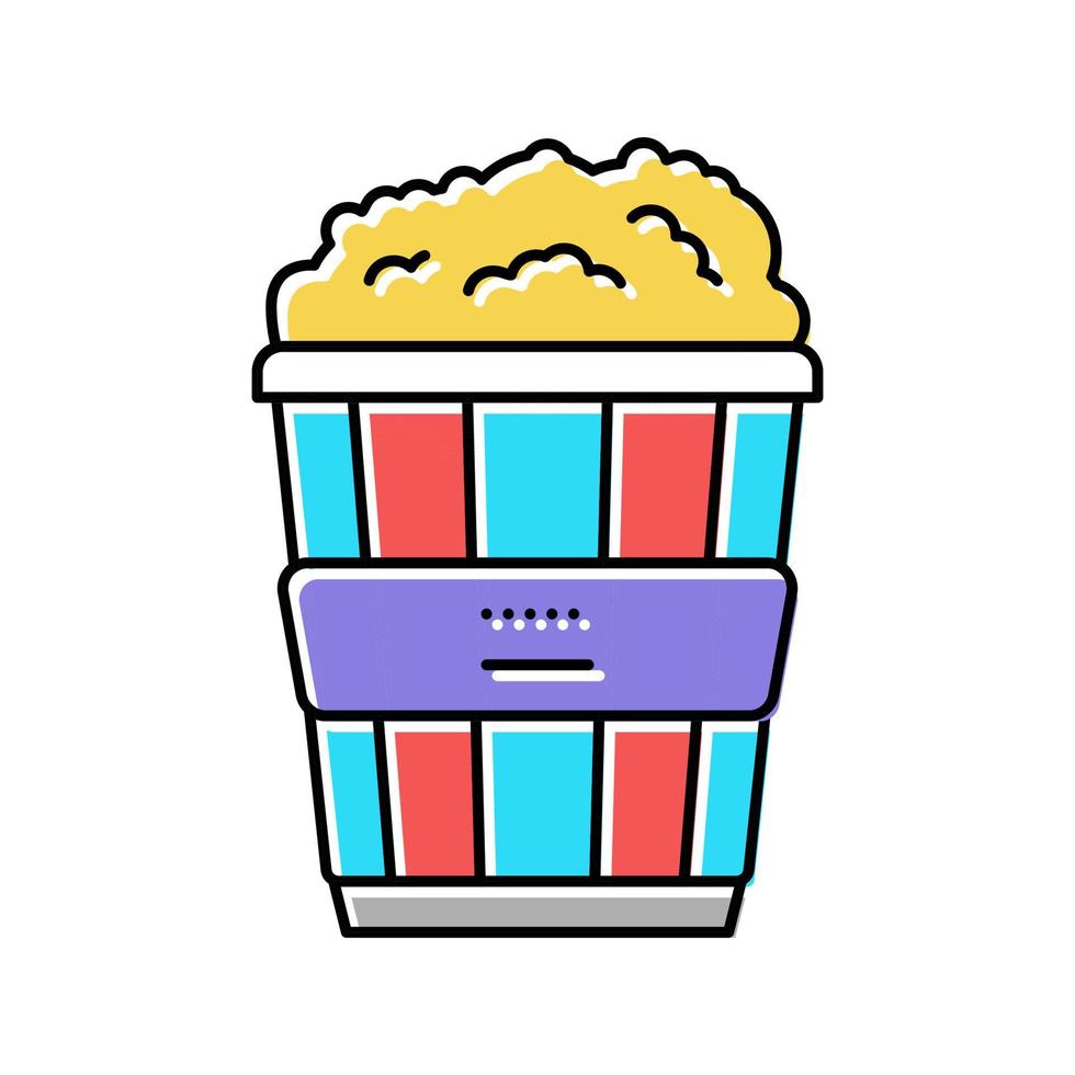 ilustración de vector de icono de color de comida de palomitas de maíz