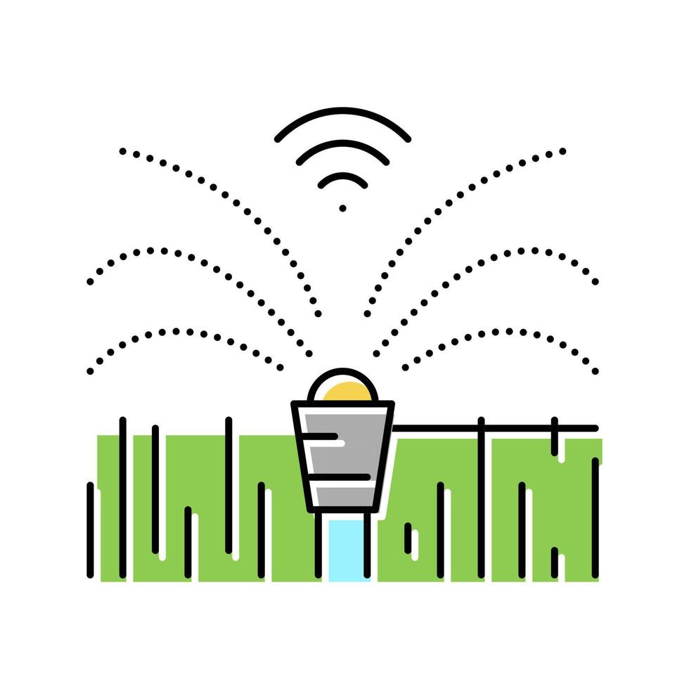 spraying plants smart farm color icon vector illustration