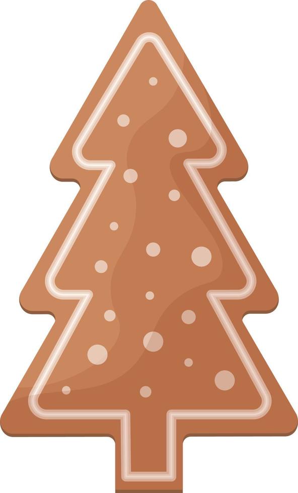 lindo pan de jengibre navideño. pan de jengibre de año nuevo en forma de árbol de navidad. pasteles festivos. galletas navideñas en forma de árbol de navidad. ilustración vectorial vector