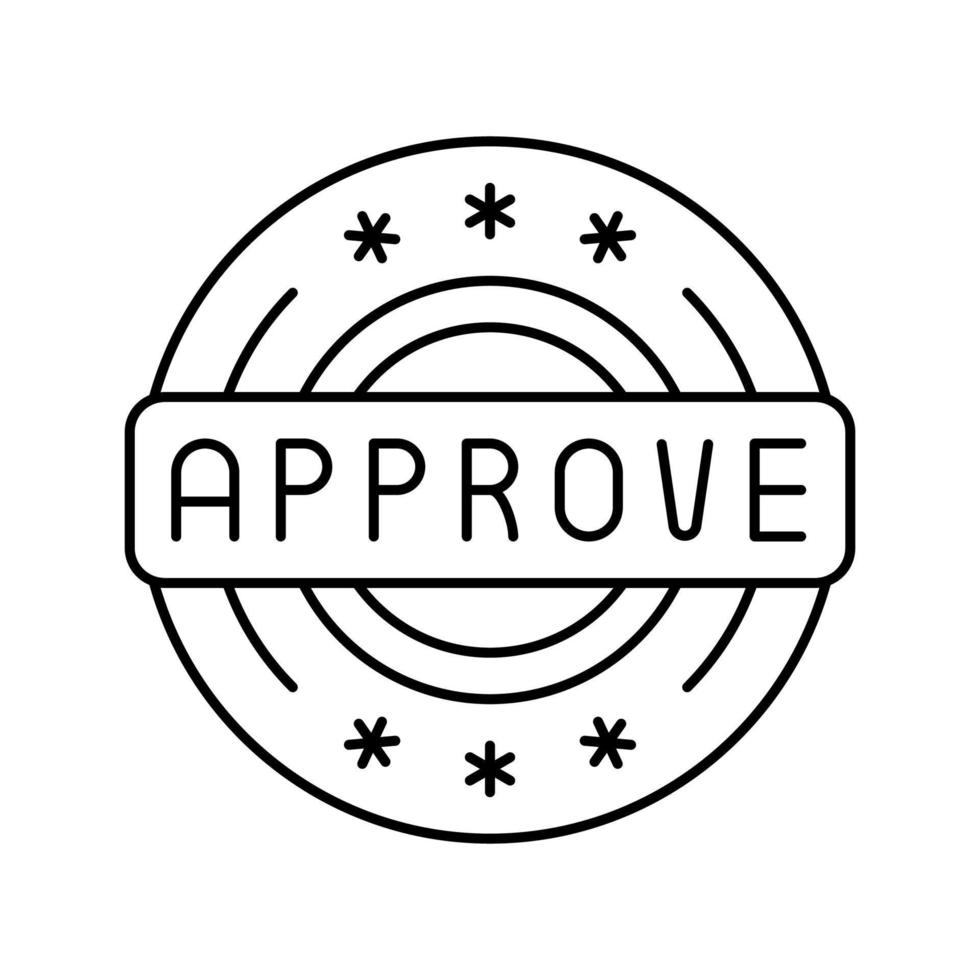 quality approve line icon vector illustration