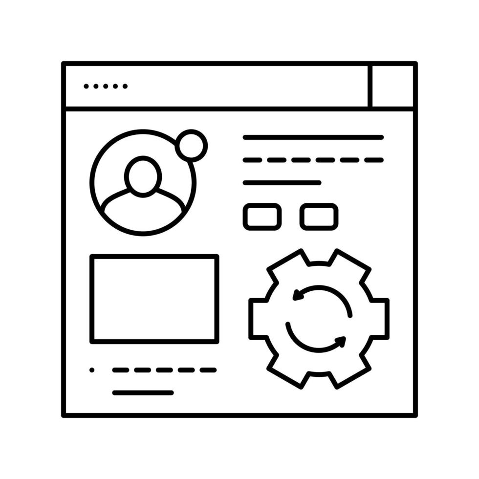 blog management line icon vector illustration