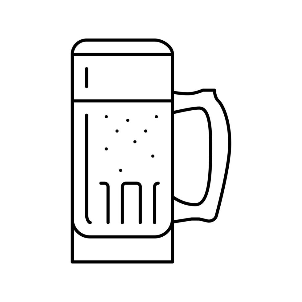 icono de línea de vidrio de cerveza de trigo ilustración vectorial vector