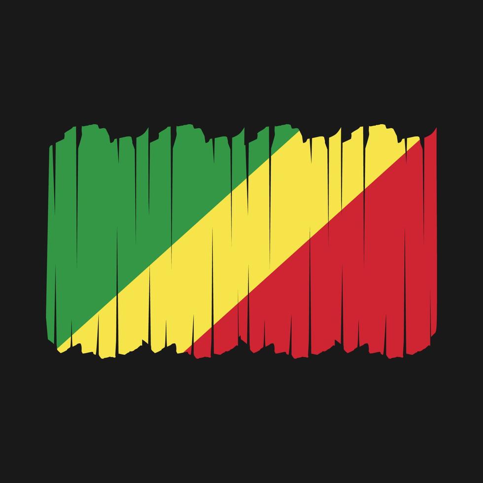 Congo Flag Brush Strokes vector