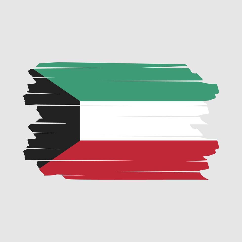 vector de pincel de bandera de kuwait