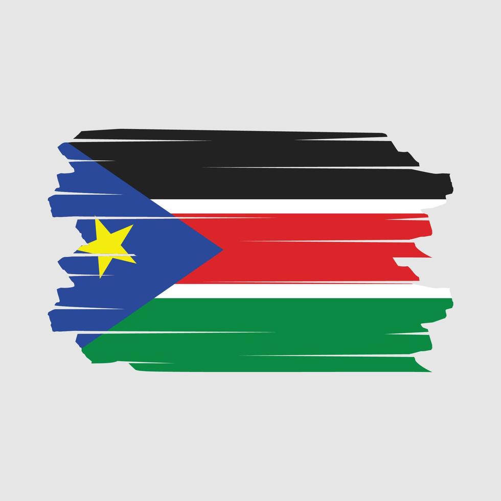 South Sudan Flag Brush Vector