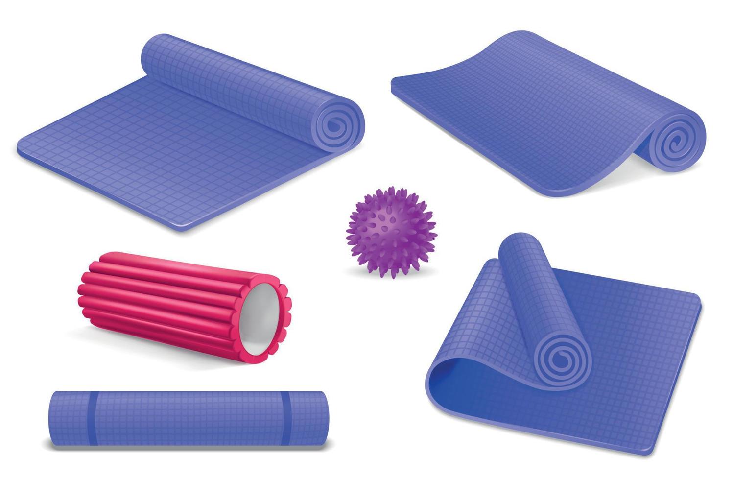 Realistic Yoga and Massage Equipment Set vector