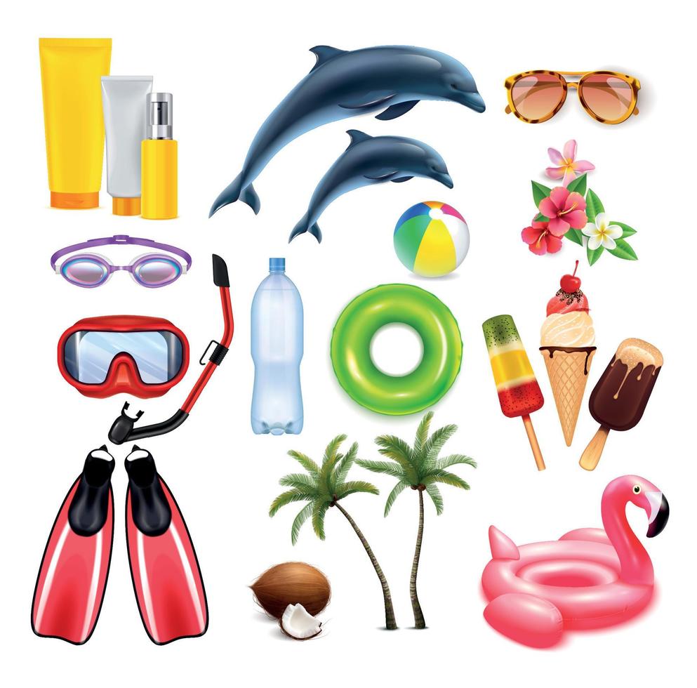 Beach Relax Essentials Set vector