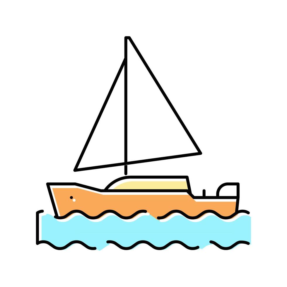 yacht mens leisure color icon vector illustration