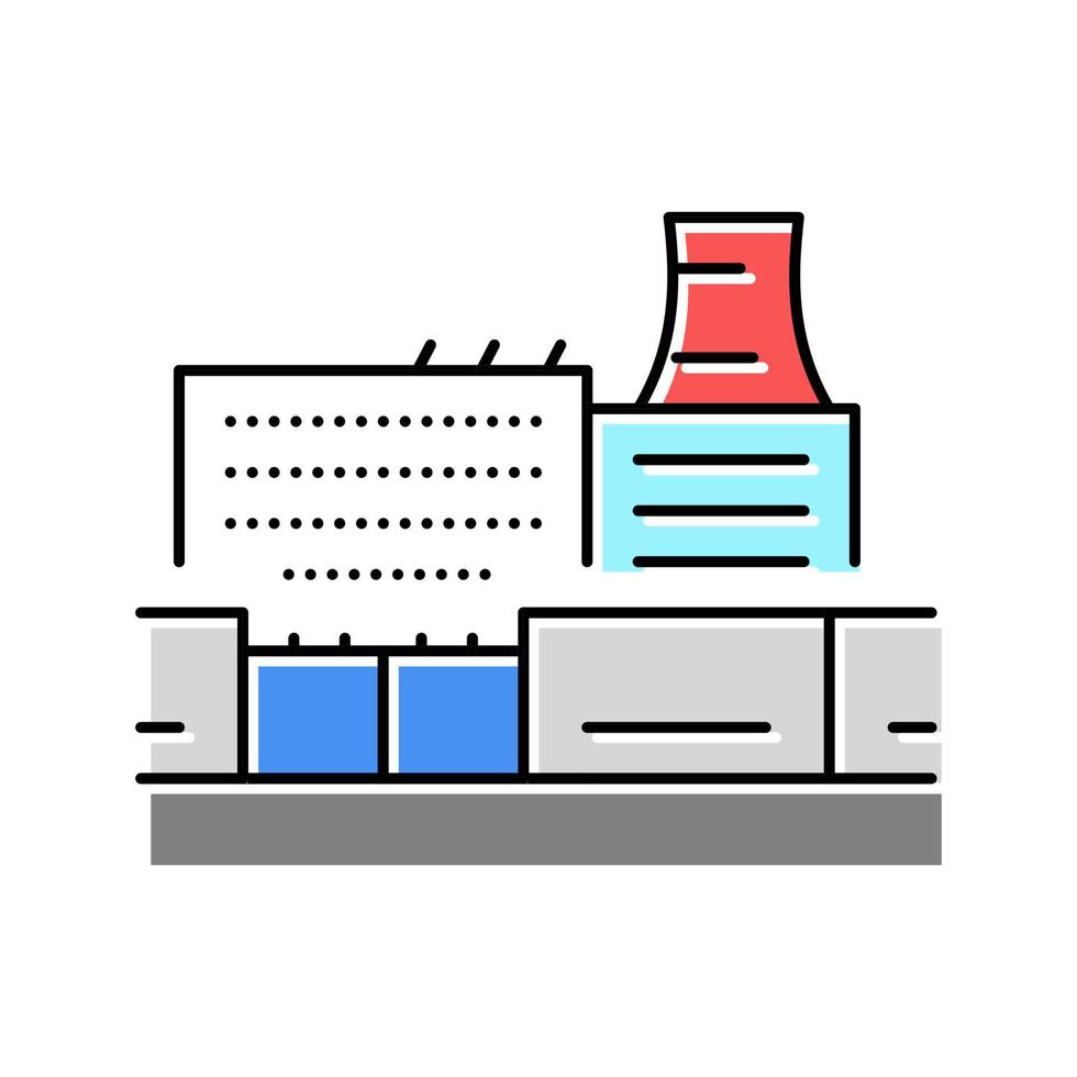 factory plant industry building color icon vector illustration