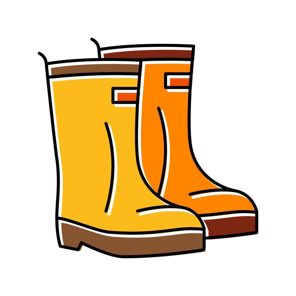 botas de lluvia otoño color icono vector ilustración