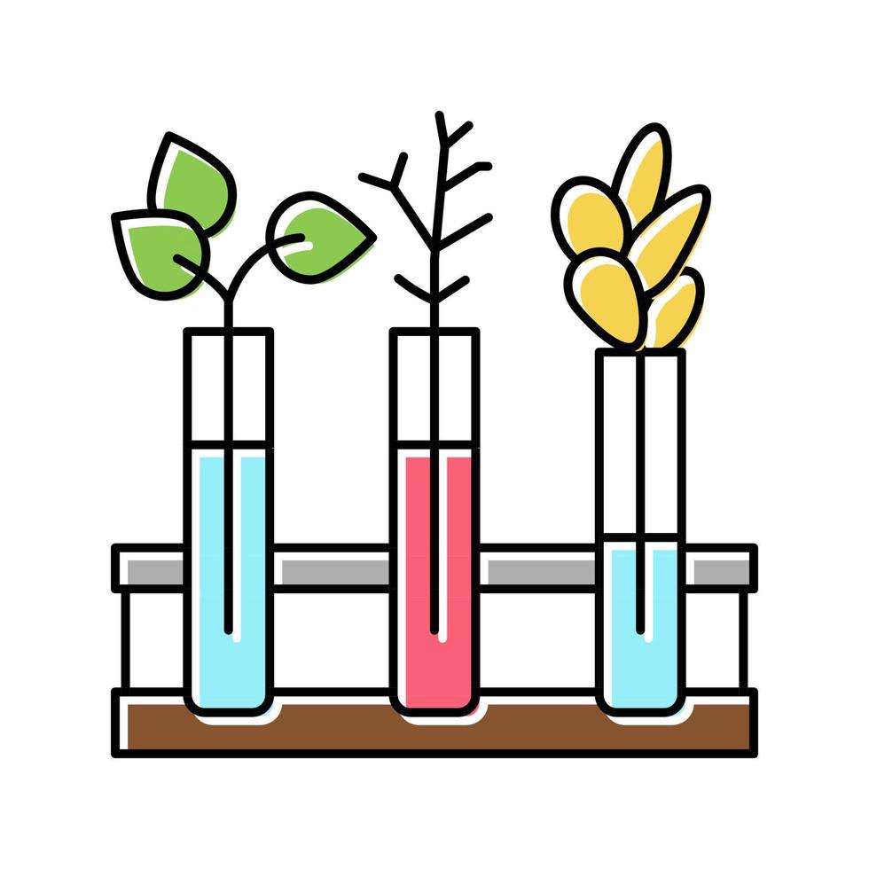 ilustración de vector de icono de color de fitoterapia de crecimiento de plantas de laboratorio