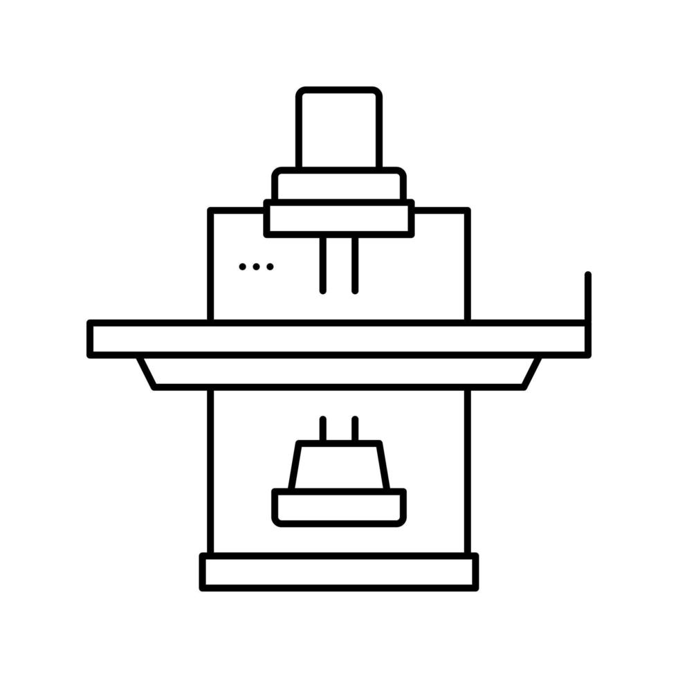 fluoroscopio radiología línea icono vector ilustración plana