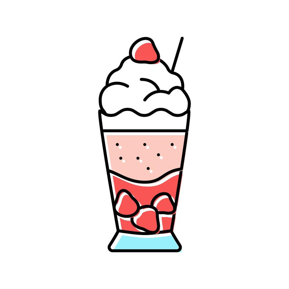 Ilustración de vector de icono de color de helado de fresa