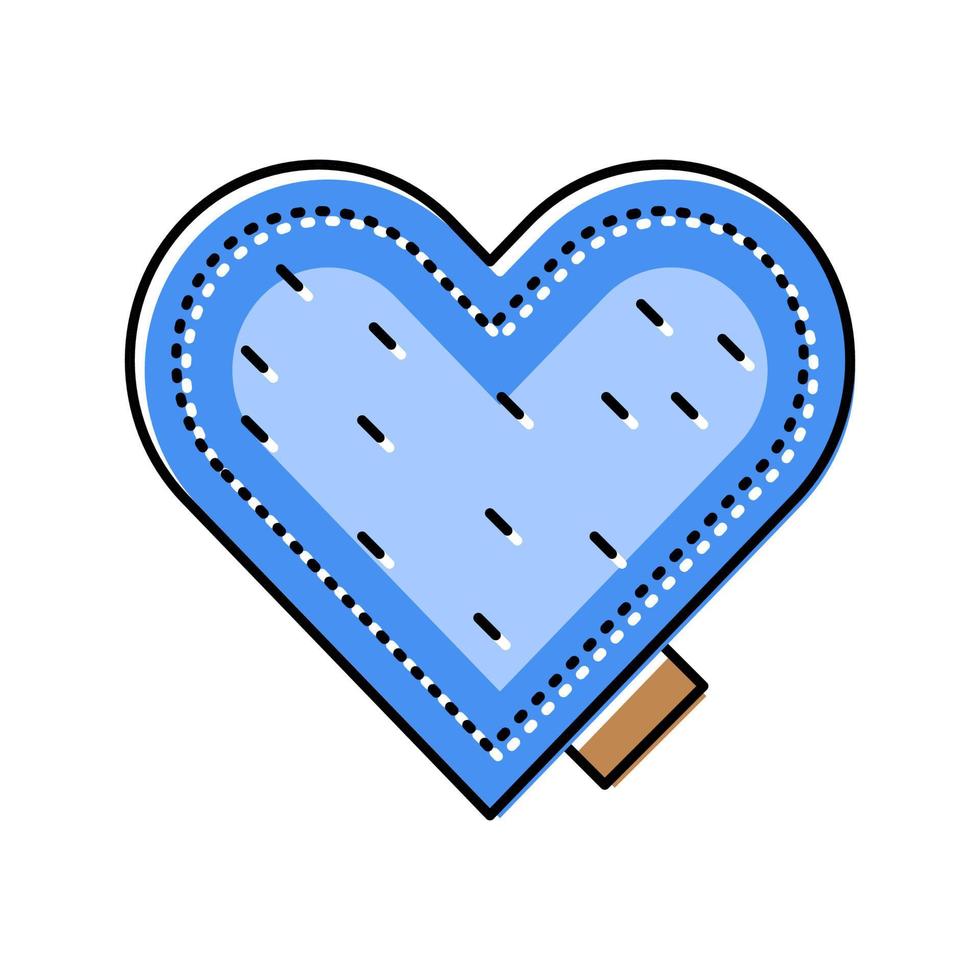 heart denim color icon vector illustration