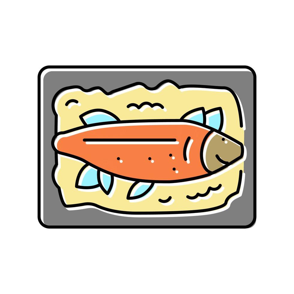 cooked seafood color icon vector illustration