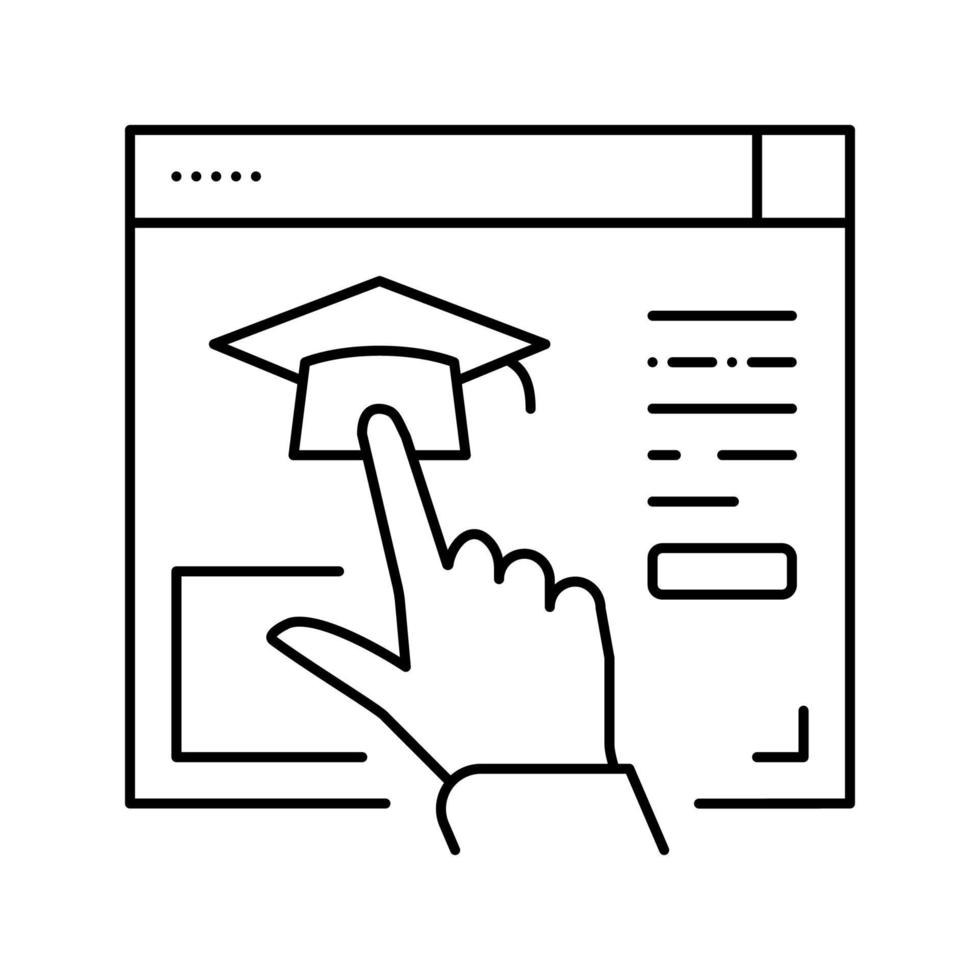 link to higher education resource line icon vector illustration