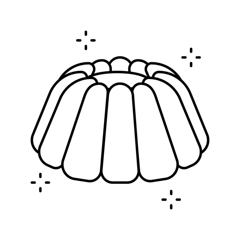 pudín jalea caramelo gomoso línea icono vector ilustración