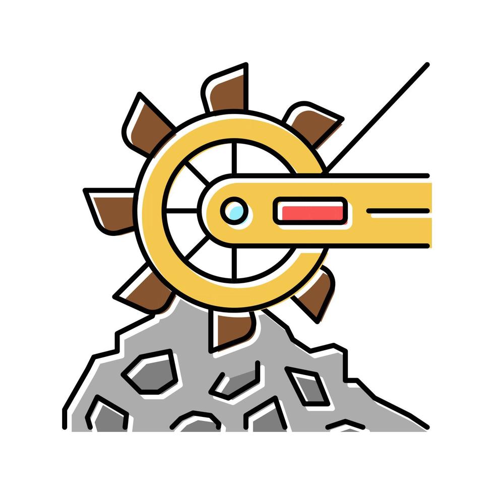 excavator mining machine color icon vector illustration