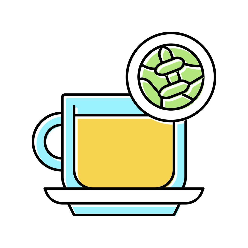 ilustración de vector de icono de color de té blanco